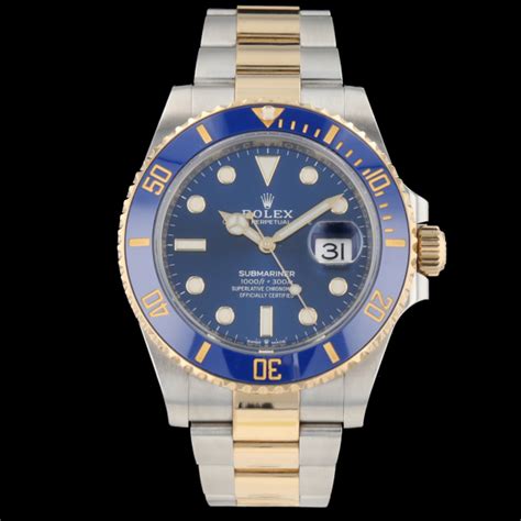 rolex submariner gold blaues zifferblatt
